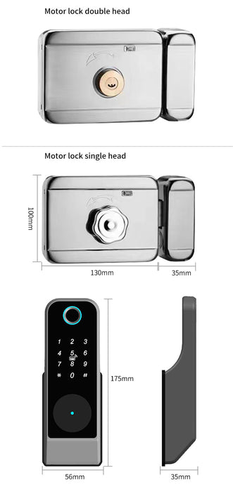 Metal Door Smart Lock Double