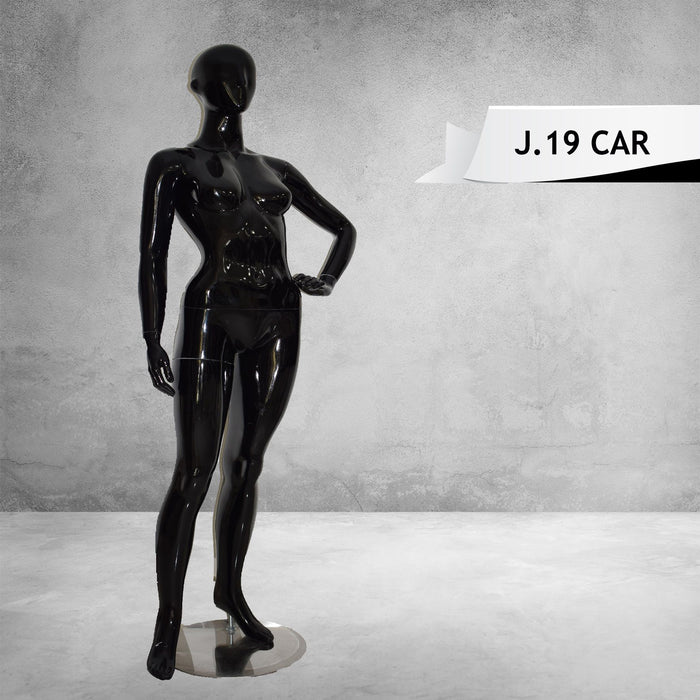 Full Body Female Mannequin Glossy Black Color