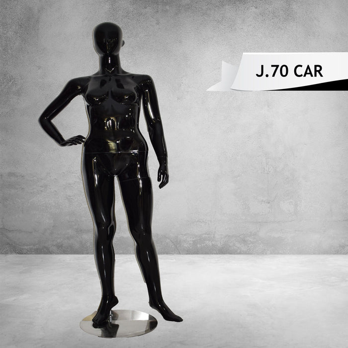 Full Body Female Mannequin Glossy Black Color