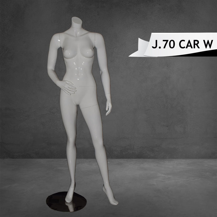 Headless Female Mannequin Glossy White Color