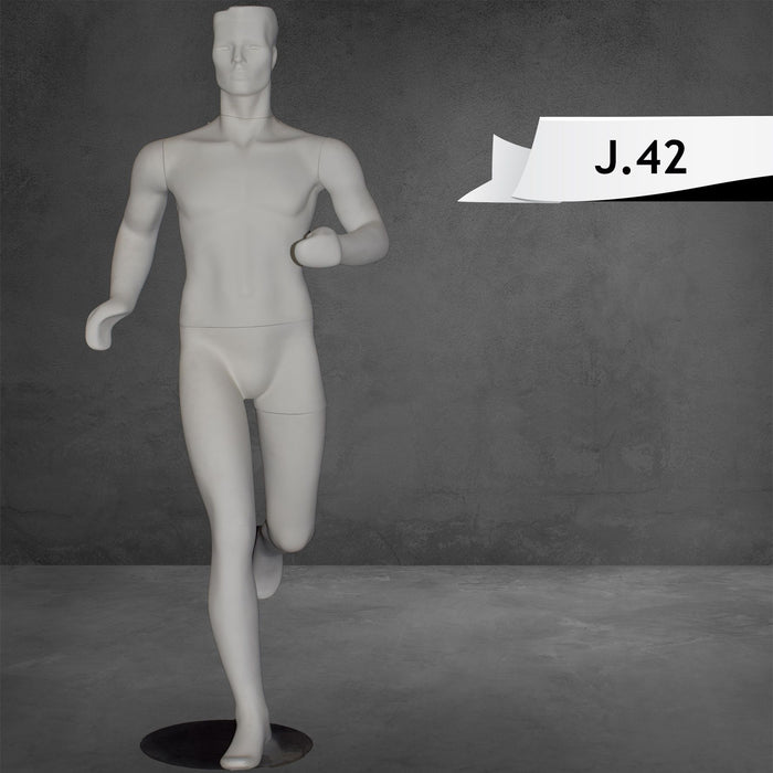 Running Male Mannequin Matte White Color