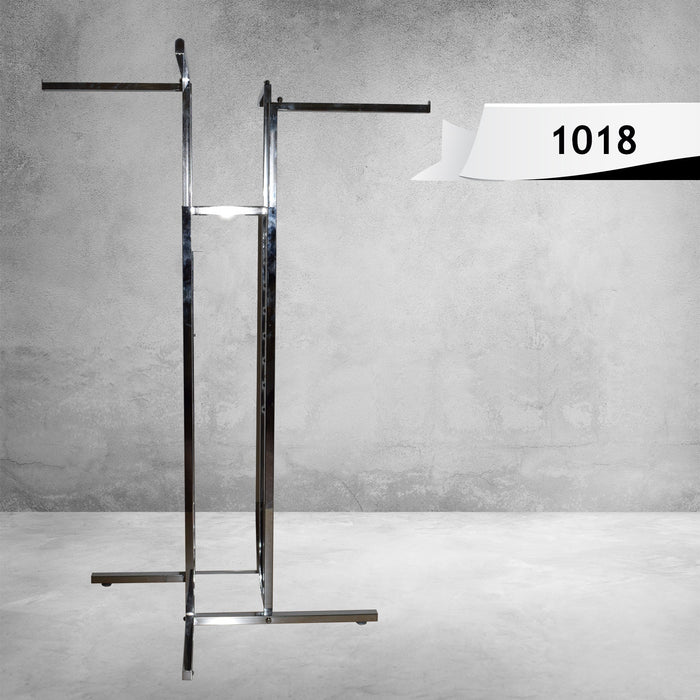 Four-Sided Chrome Clothing Display Rack