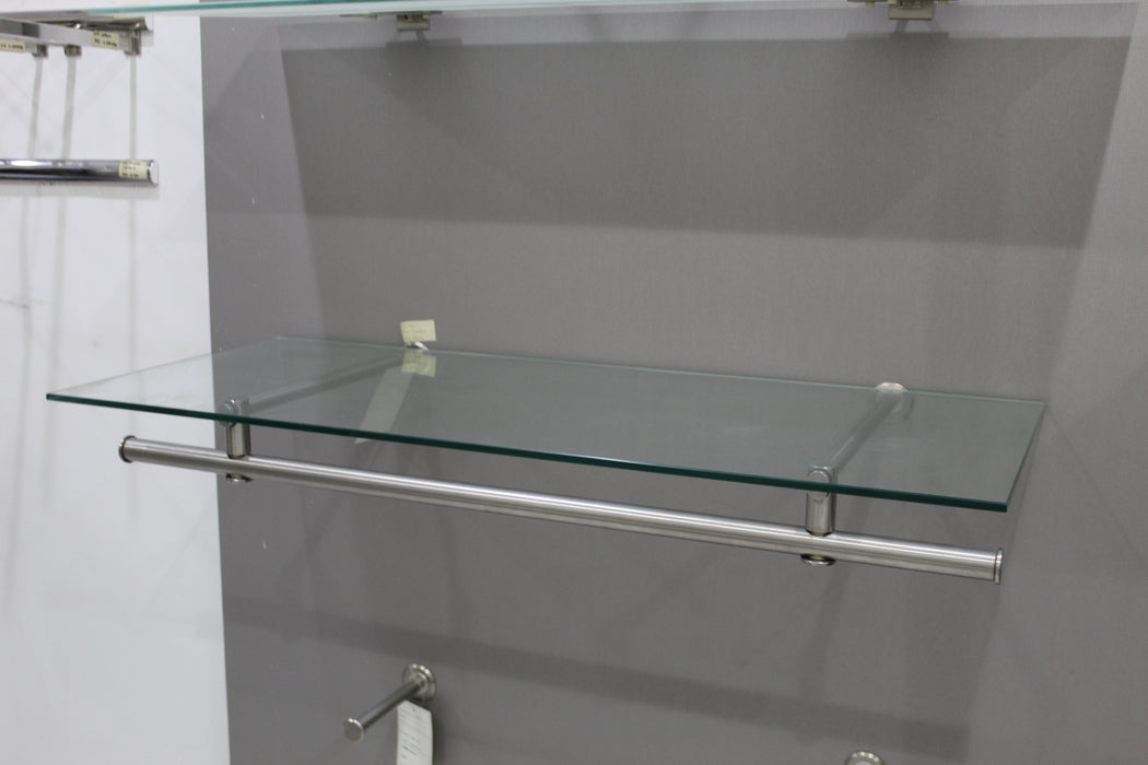 Round Glass Shelf with Hanging Rod