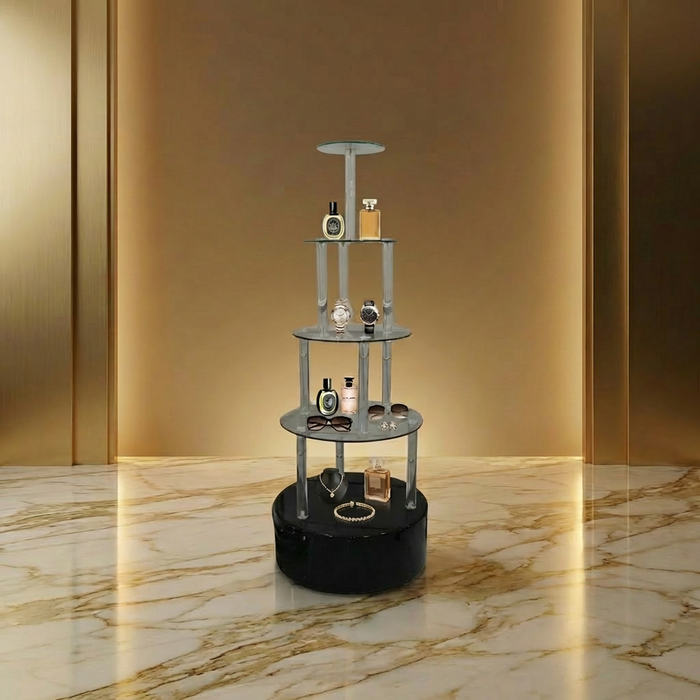 Glass Layer Display Stand with Acrylic (Black)