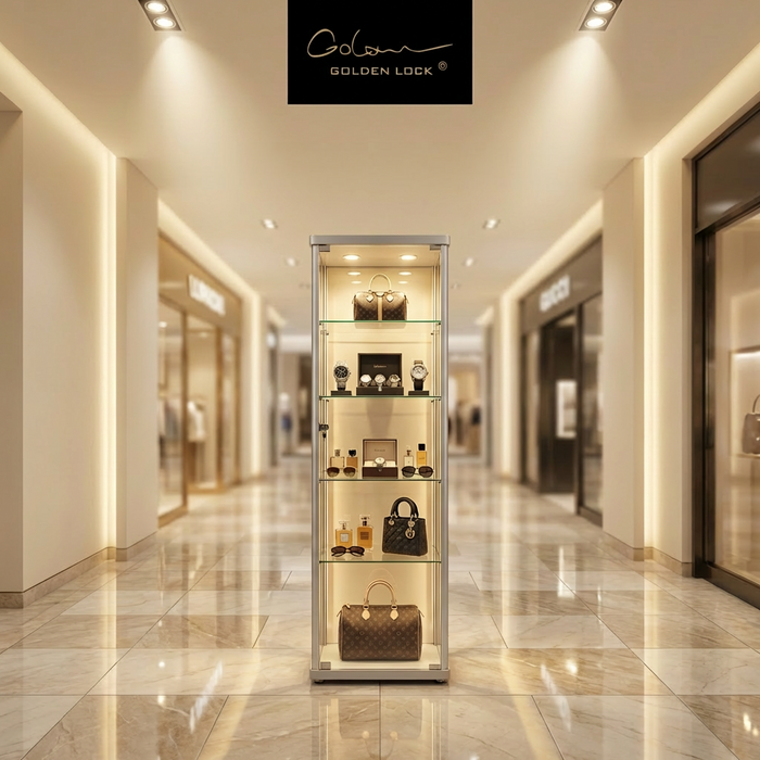 Silver Display Cabinet Tall