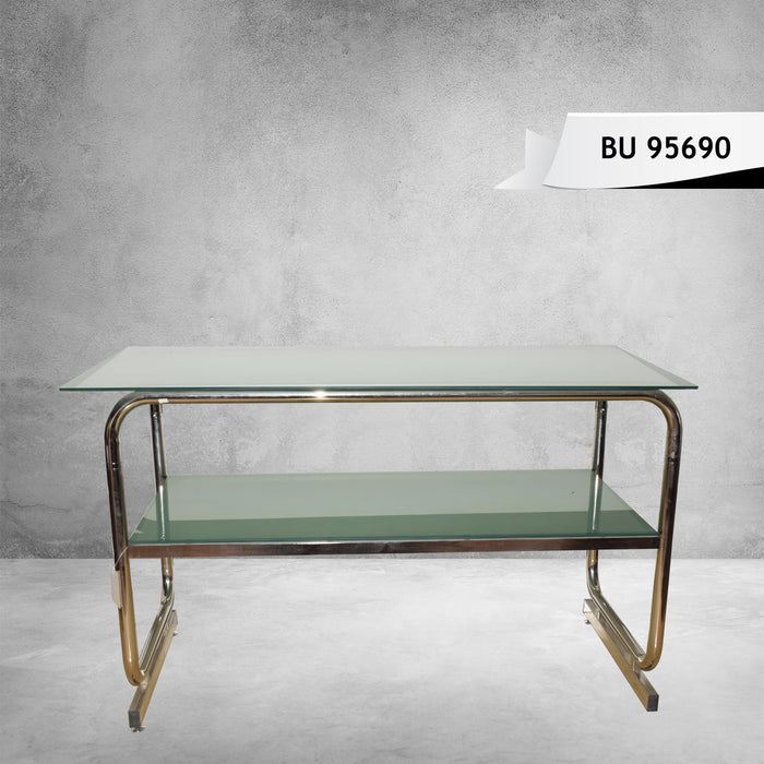 Glass Display Table – Two-Tier Chrome