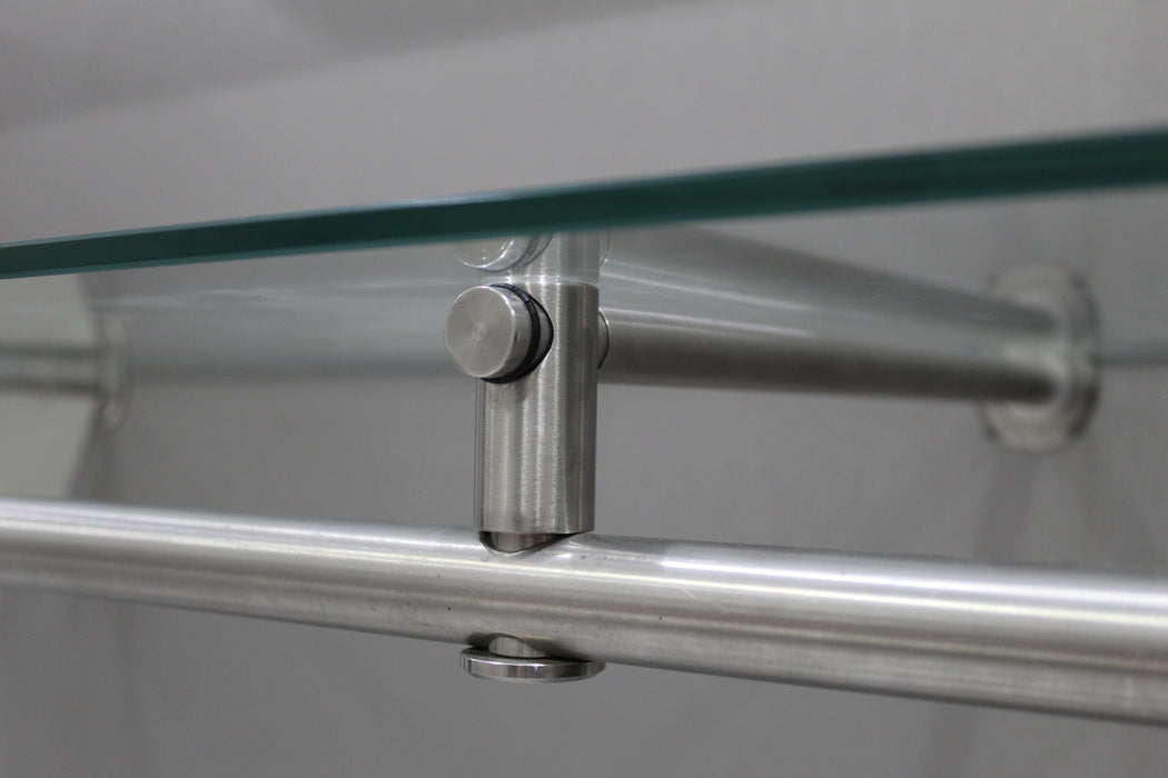 Round Glass Shelf with Hanging Rod