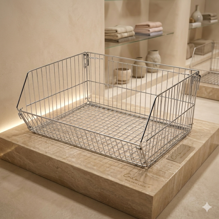 Stackable Chrome Wire Display Baskets