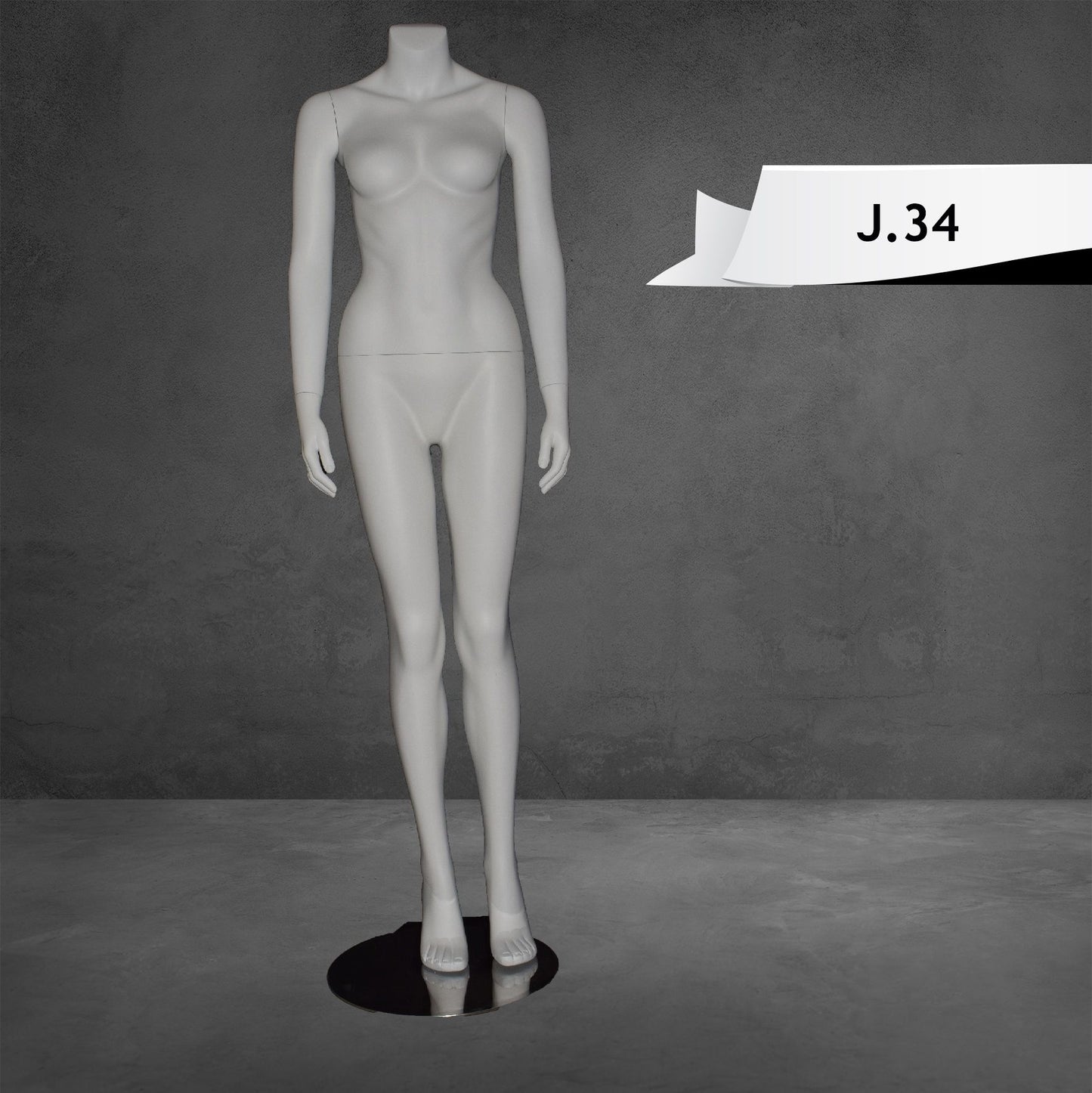 Headless Female Mannequin Matte White Color