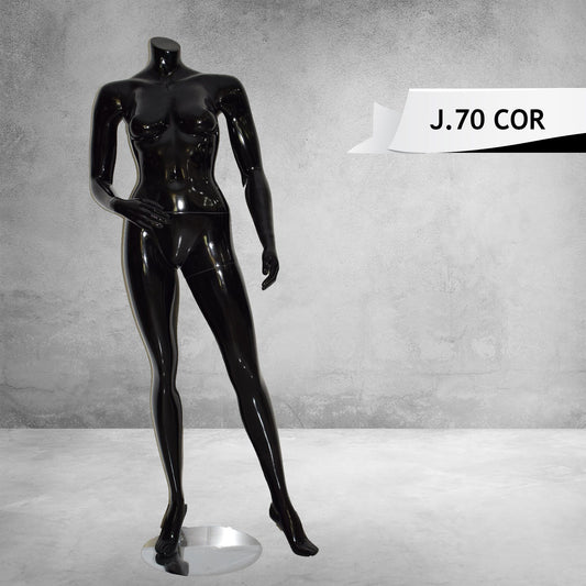 Headless Female Mannequin Glossy Black Color