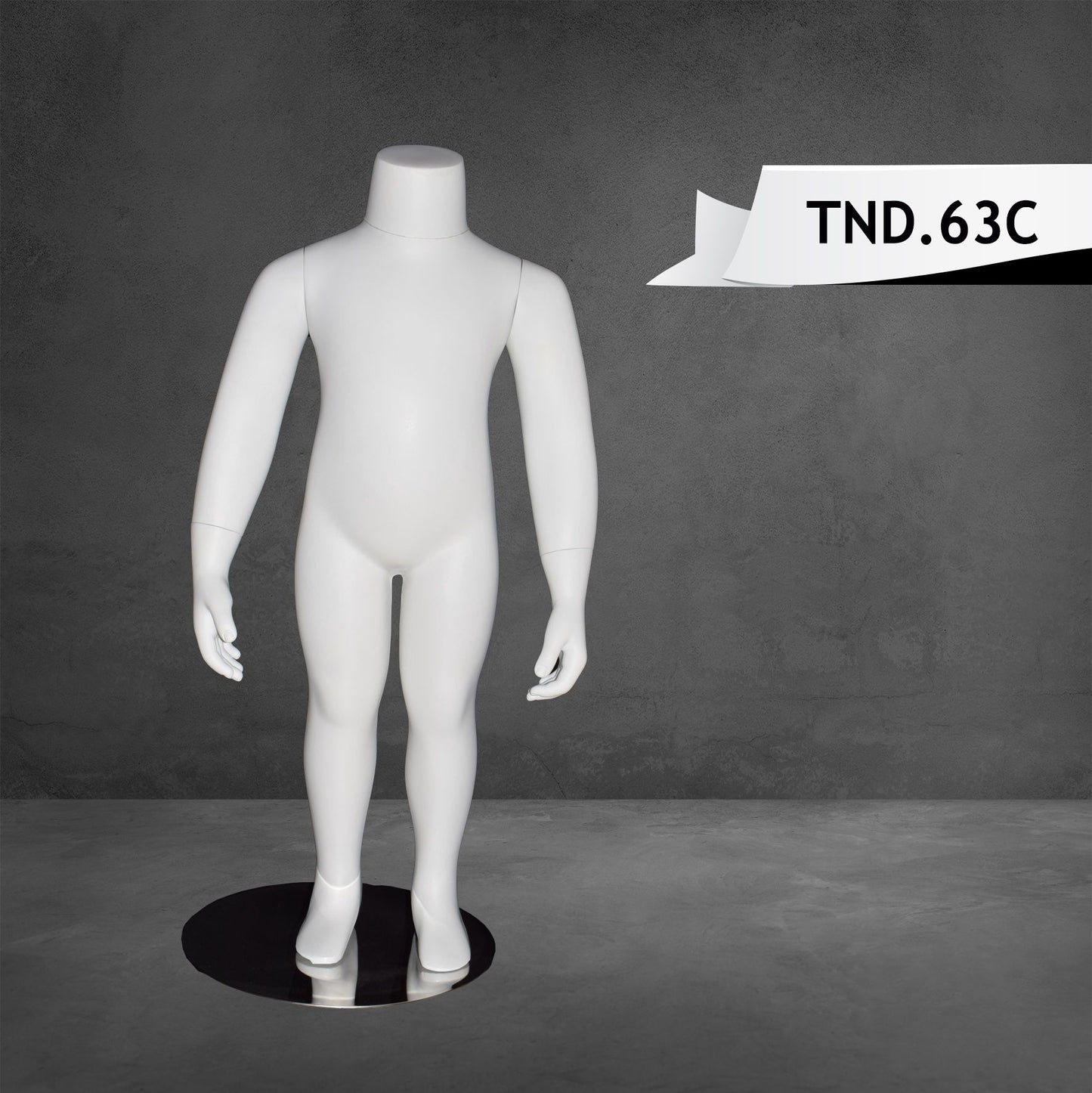 Headless Mannequin Kids Matte White Color