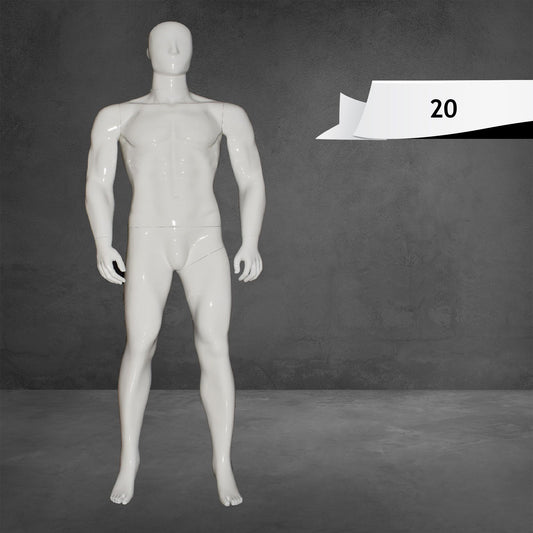 Full Body Male Mannequin Glossy White Color