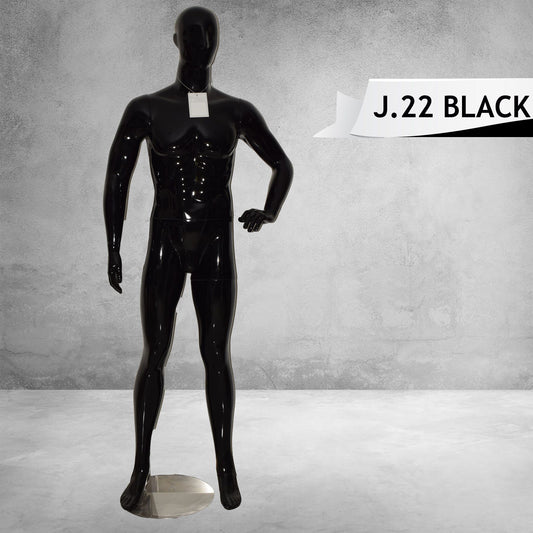 Full Body Male Mannequin Glossy Black Color