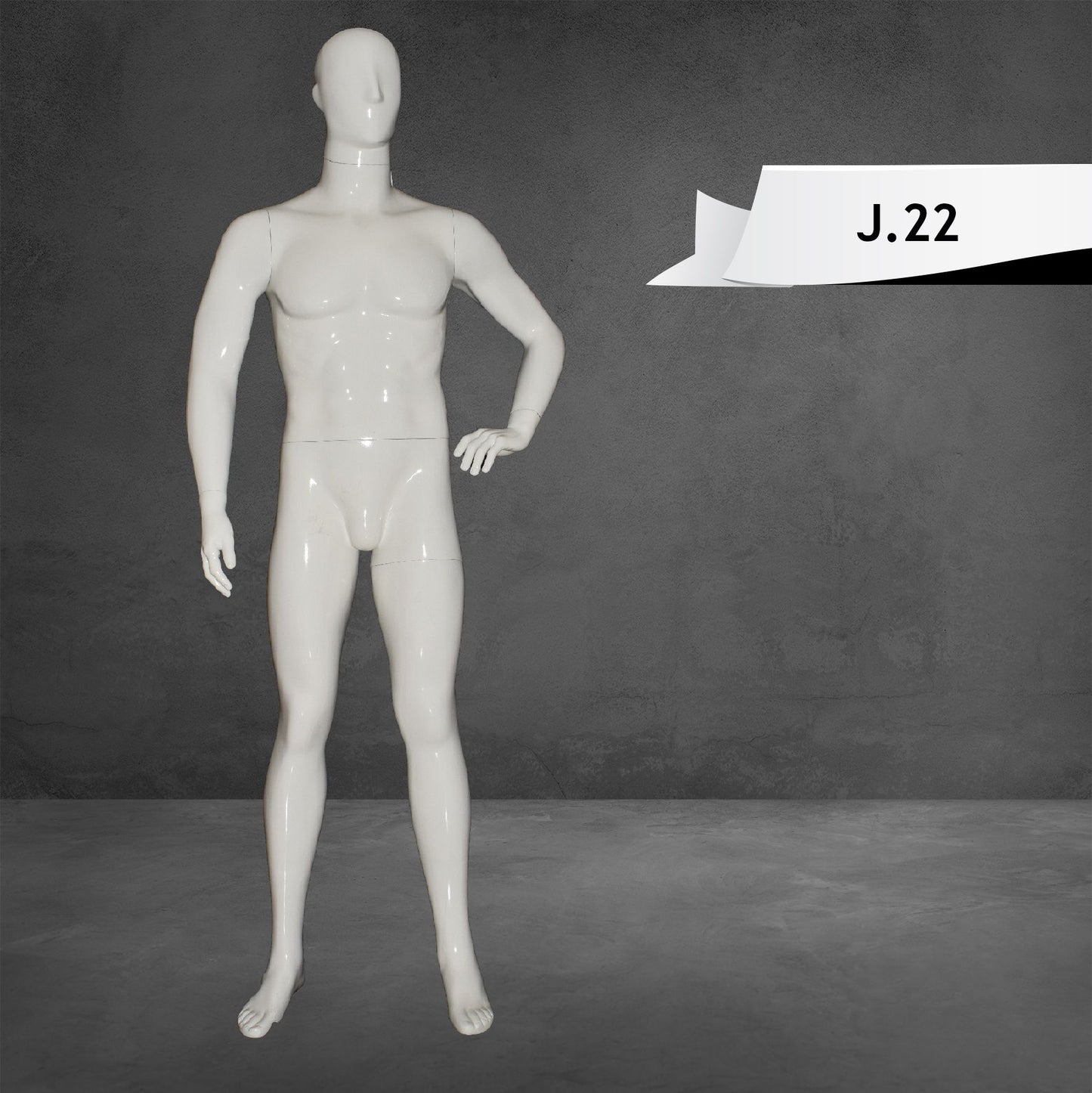 Full Body Male Mannequin Glossy White Color