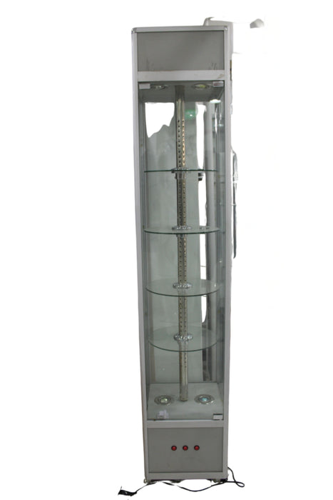Silver Display Cabinet Tall With Lighting