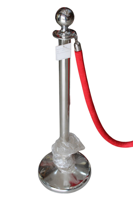 Queue Barrier Post with Red Velvet Rope