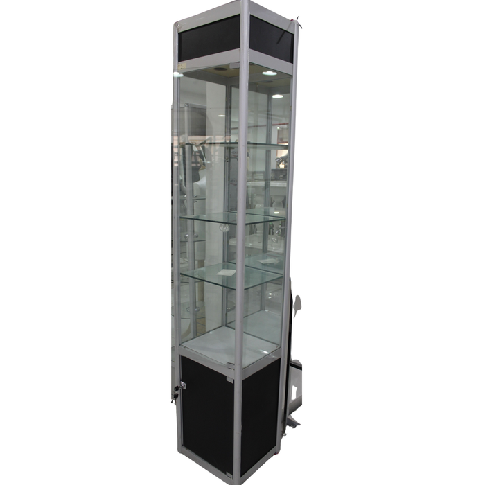 Silver & Black Display Cabinet Tall