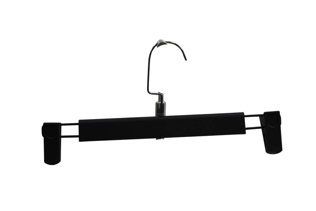 Plastic Black Hanger With Clips