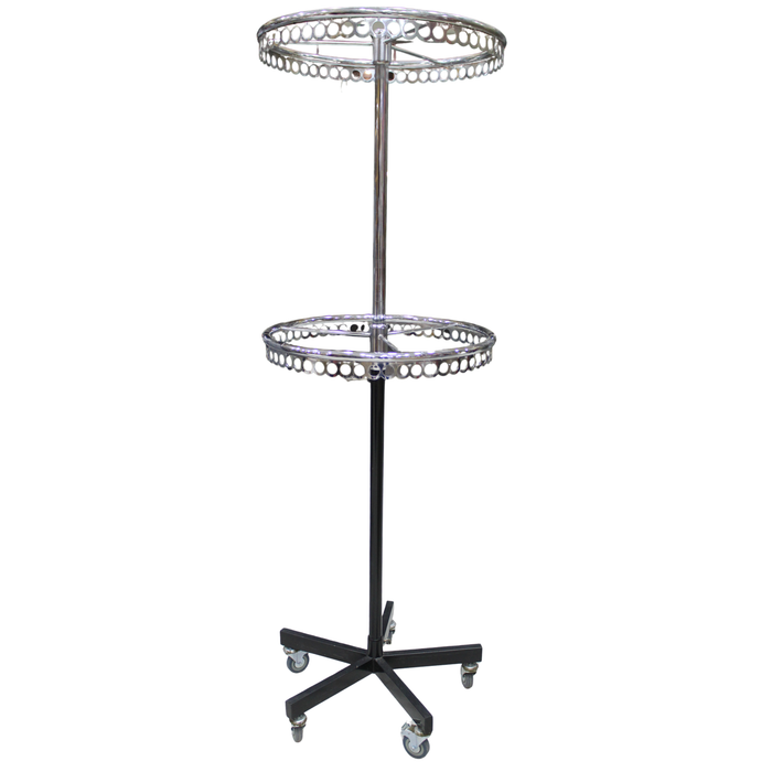 Double Round Clothes Display Stand