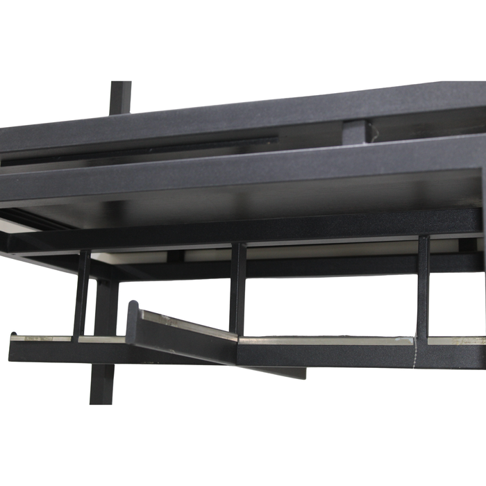 Modern Black Clothing Display Rack with Shelves – Retail Garment Stand